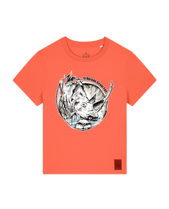 bio-female-medium fit-tshirt-rhinocchio-sttw172-mandarine-front