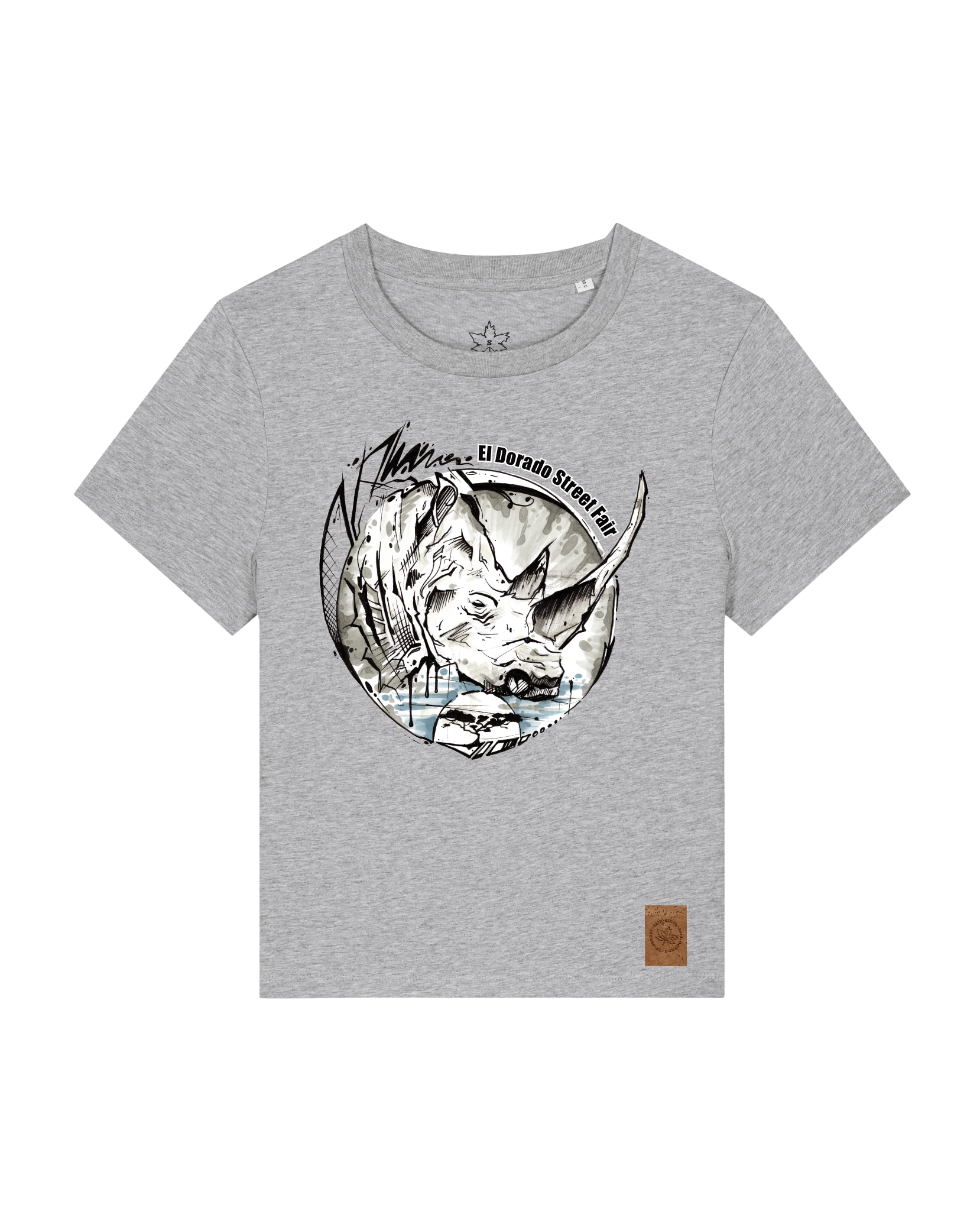 bio-female-medium fit-tshirt-rhinocchio-sttw172-mausgrau-front