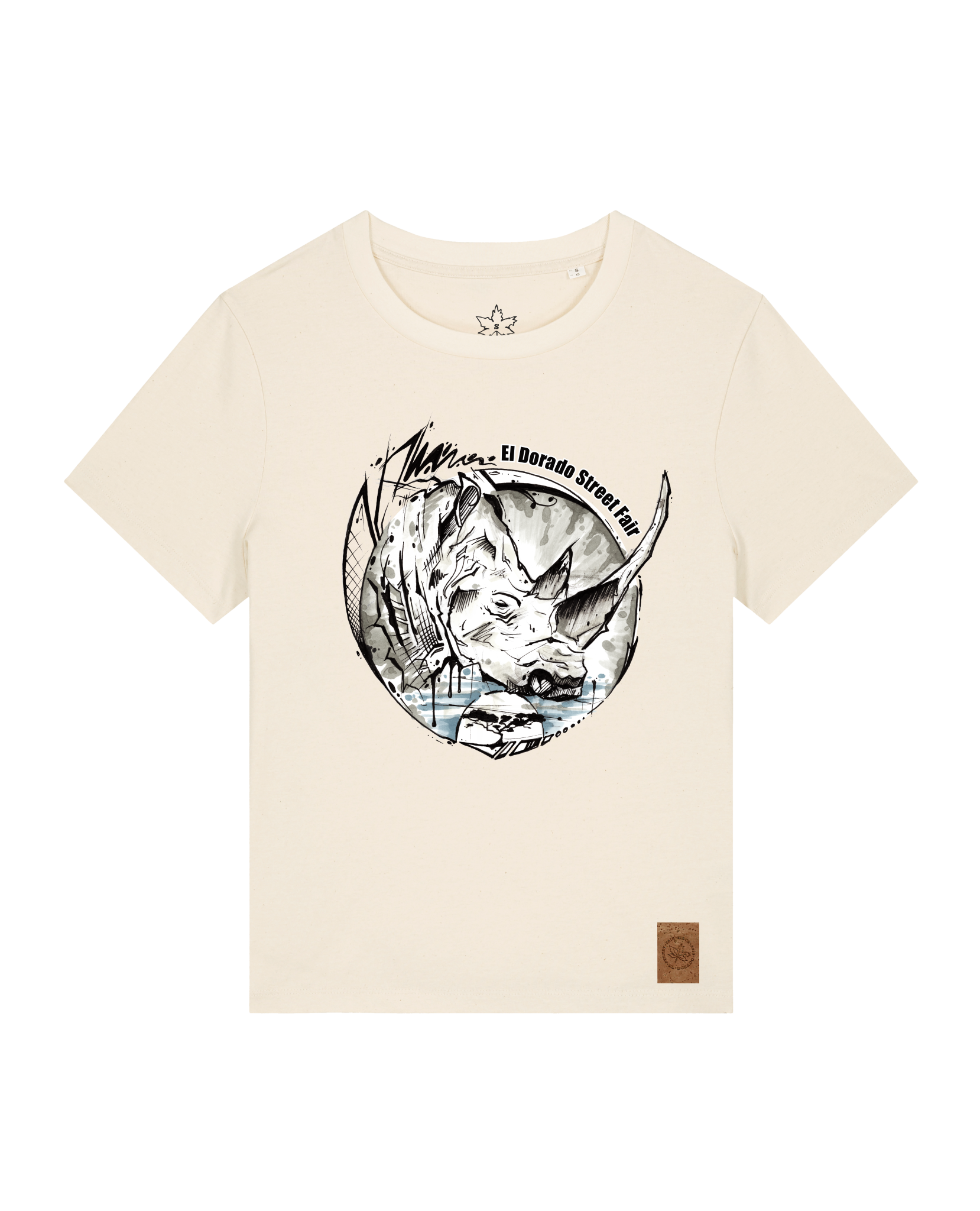 bio-female-medium fit-tshirt-rhinocchio-sttw172-natur-front