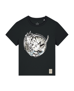 bio-female-medium fit-tshirt-rhinocchio-sttw172-schwarz-front