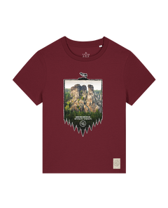 bio-female-medium fit-tshirt-sächsische schweiz-sttw172-burgunder rot-front