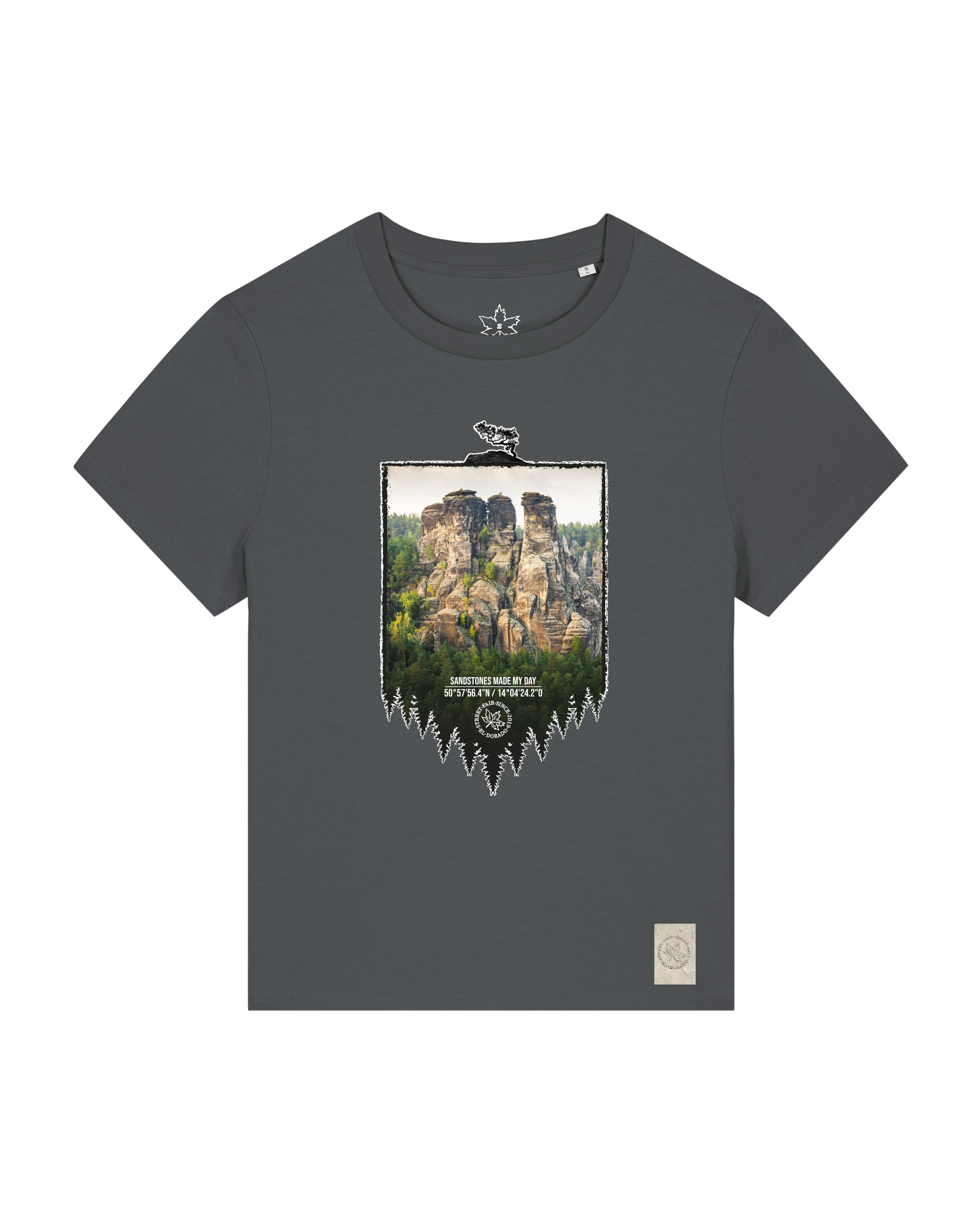 bio-female-medium fit-tshirt-sächsische schweiz-sttw172-eisen-front