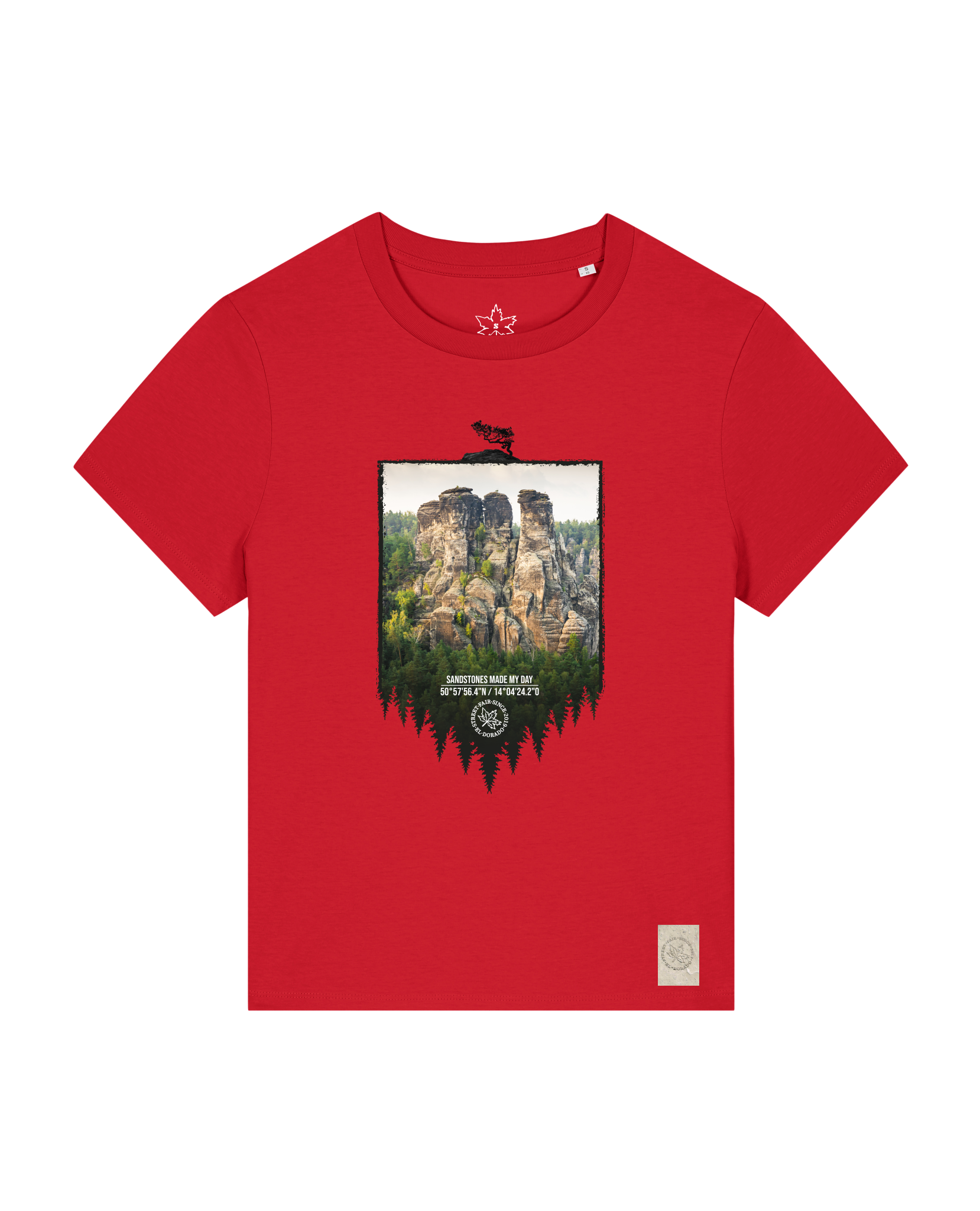 bio-female-medium fit-tshirt-sächsische schweiz-sttw172-erdbeere-front