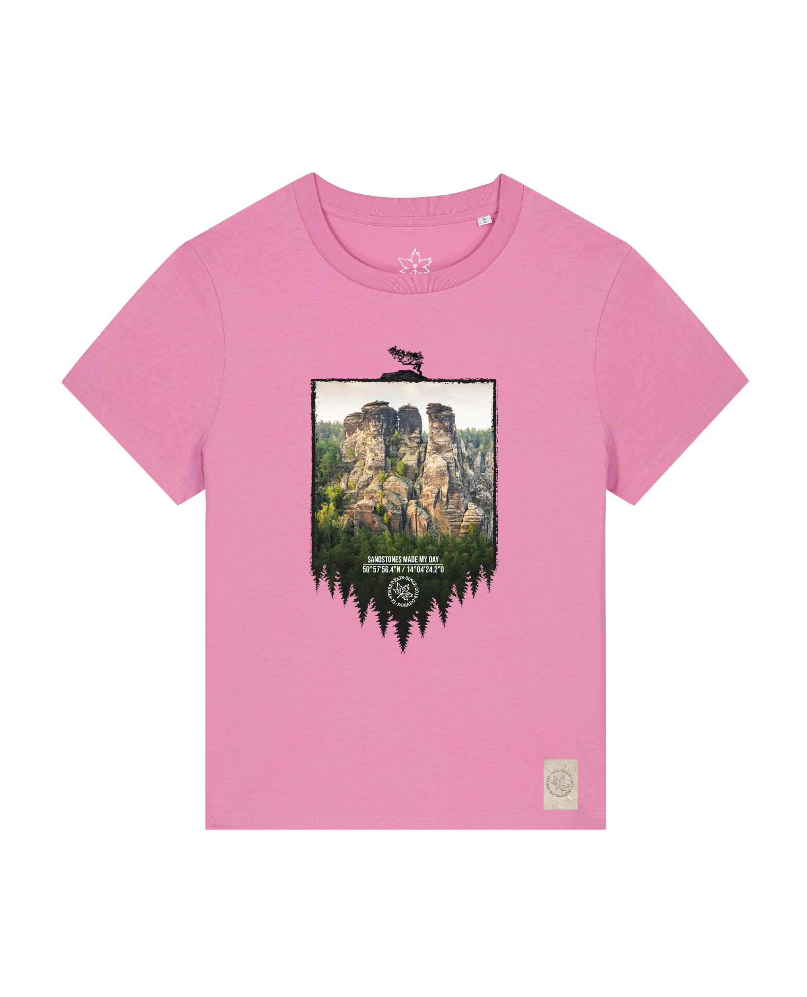 bio-female-medium fit-tshirt-sächsische schweiz-sttw172-kaugummi-front