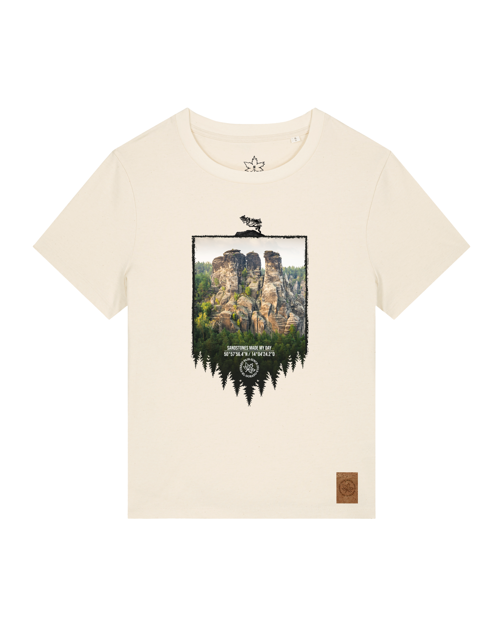 bio-female-medium fit-tshirt-sächsische schweiz-sttw172-natur-front