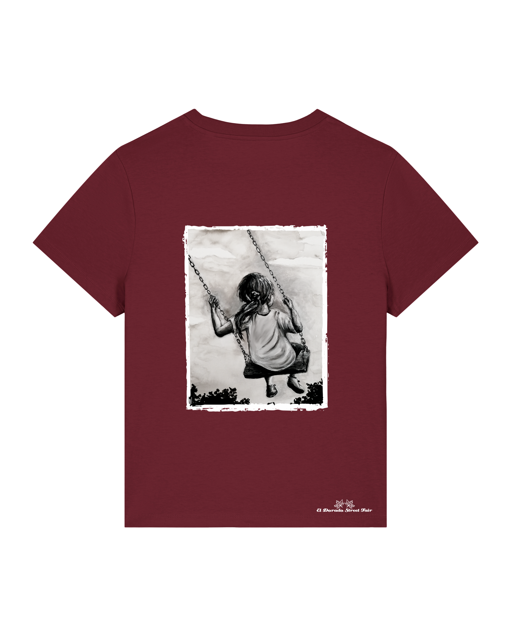 Bio Damen Medium Fit T-Shirt Schaukeln (Backprint)
