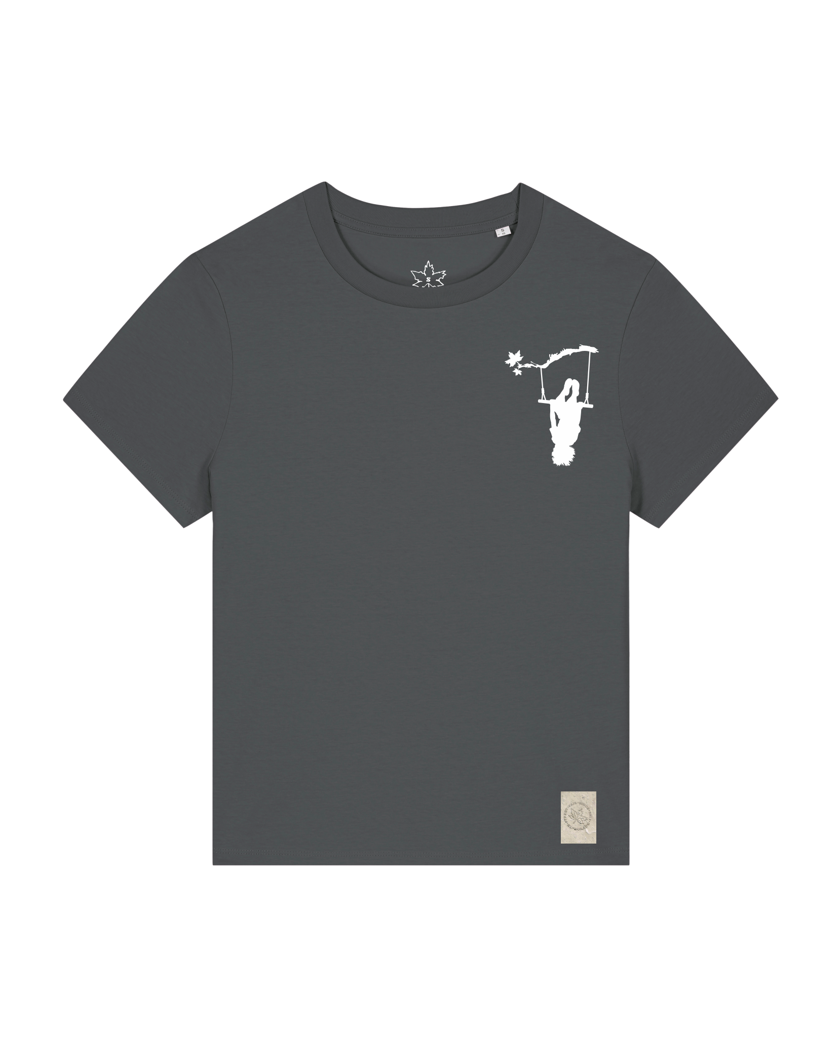 bio-female-medium fit-tshirt-schaukeln (backprint)-sttw172-eisen-front