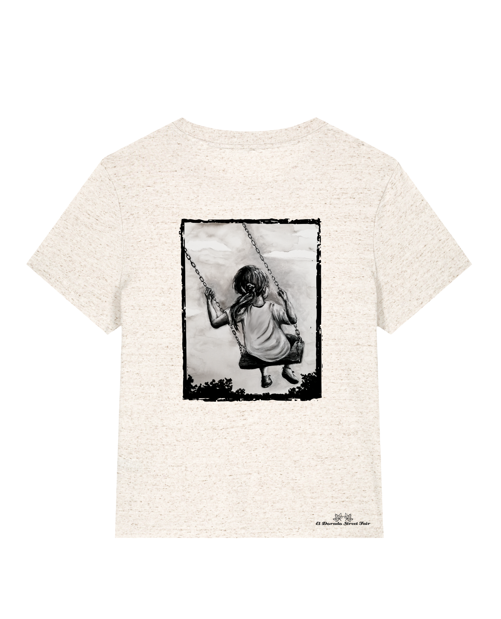 Bio Damen Medium Fit T-Shirt Schaukeln (Backprint)