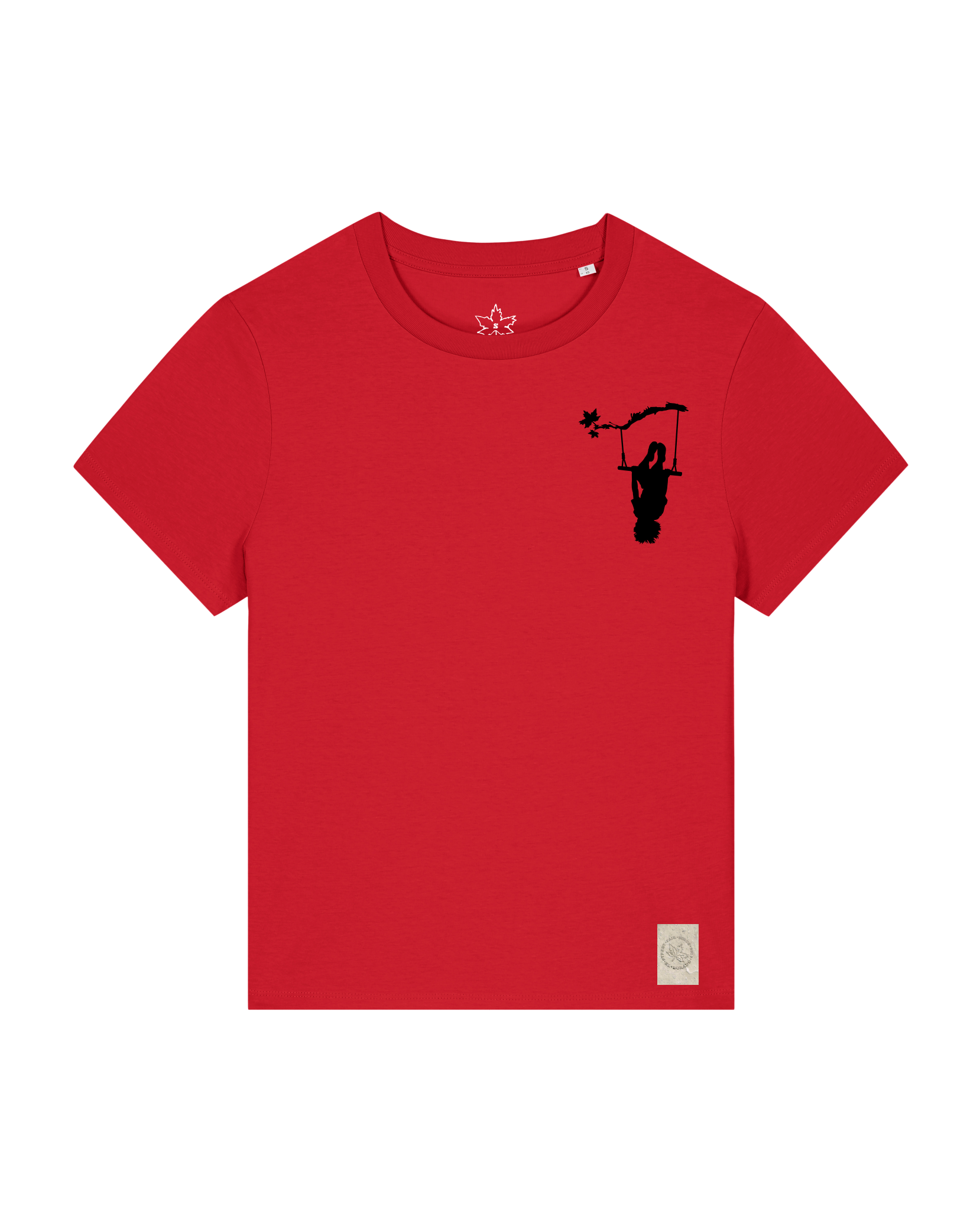 bio-female-medium fit-tshirt-schaukeln (backprint)-sttw172-erdbeere-front