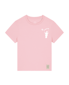 bio-female-medium fit-tshirt-schaukeln (backprint)-sttw172-flamingo-front