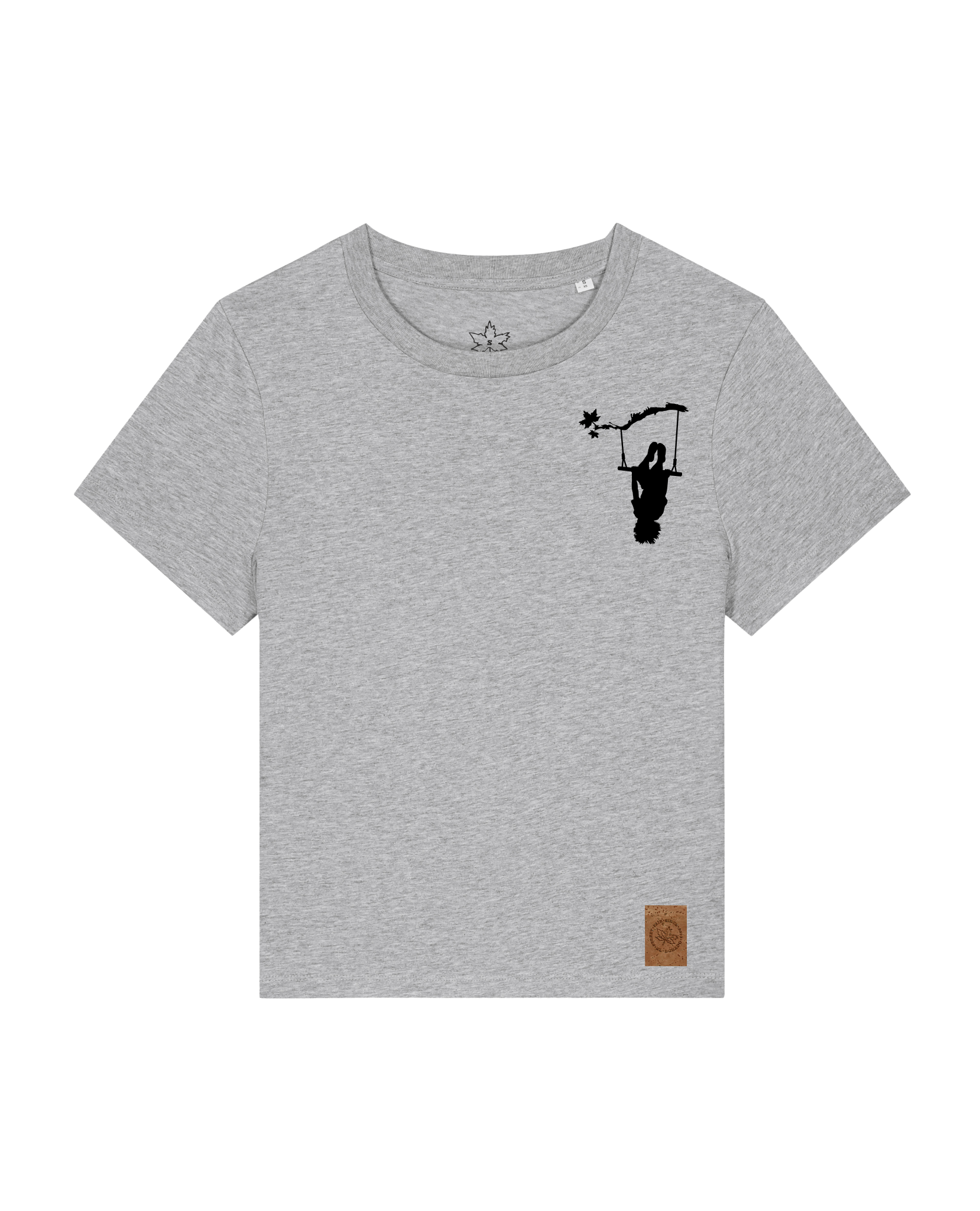 bio-female-medium fit-tshirt-schaukeln (backprint)-sttw172-mausgrau-front