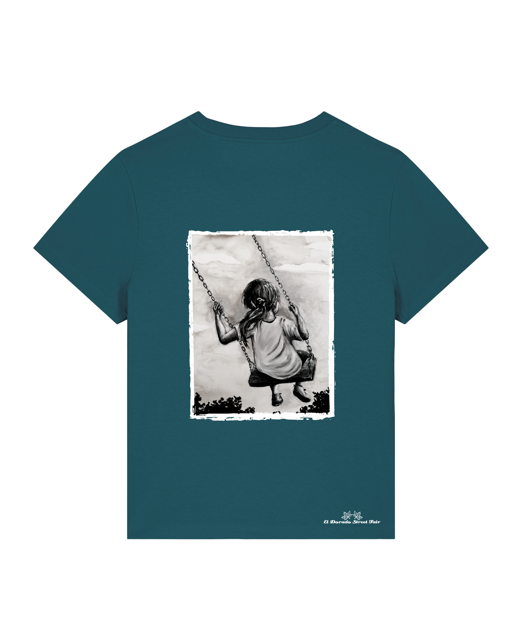 Bio Damen Medium Fit T-Shirt Schaukeln (Backprint)