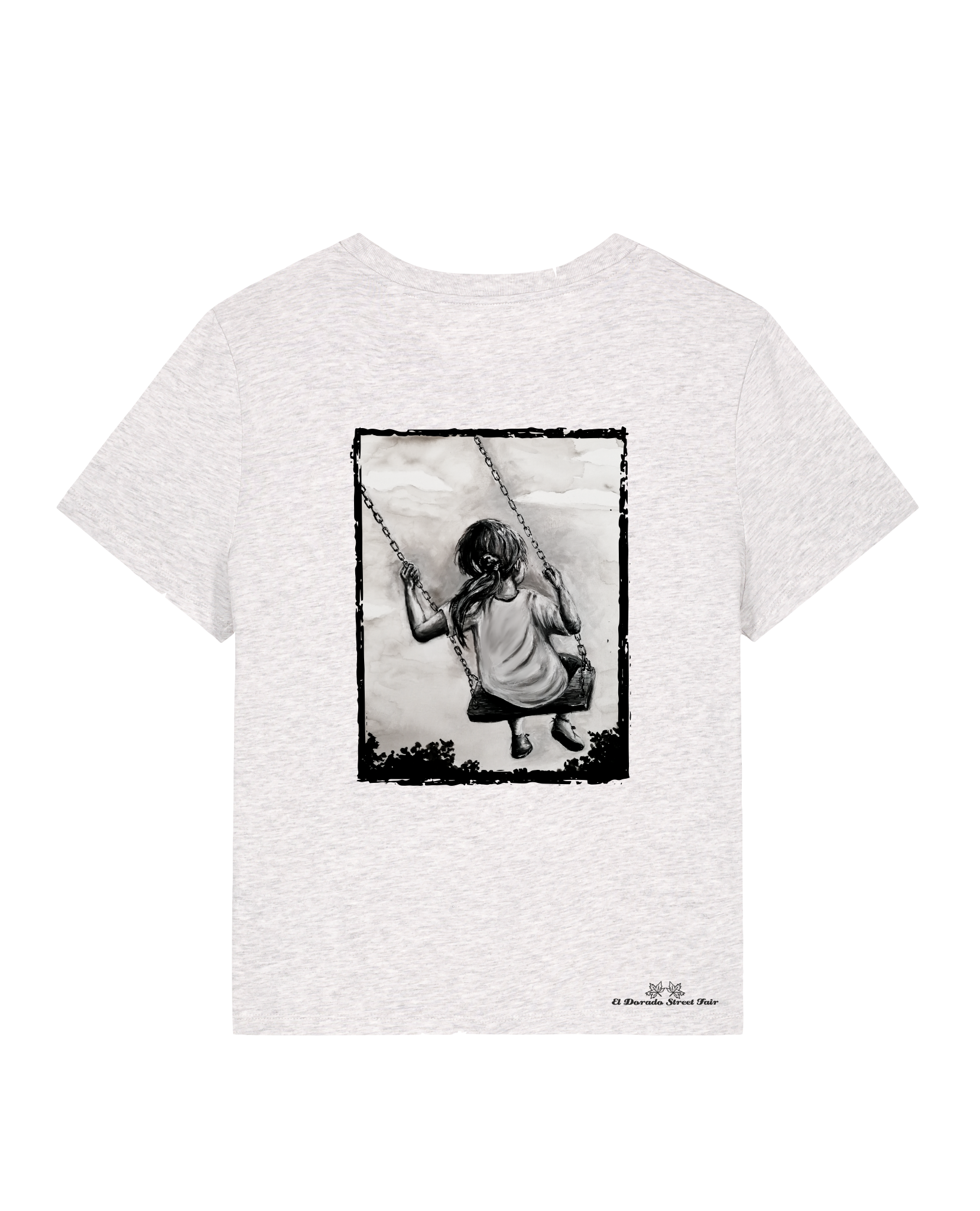 Bio Damen Medium Fit T-Shirt Schaukeln (Backprint)