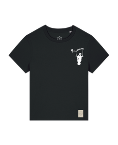 bio-female-medium fit-tshirt-schaukeln (backprint)-sttw172-schwarz-front