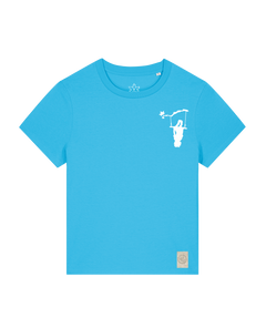 bio-female-medium fit-tshirt-schaukeln (backprint)-sttw172-wasserblau-front