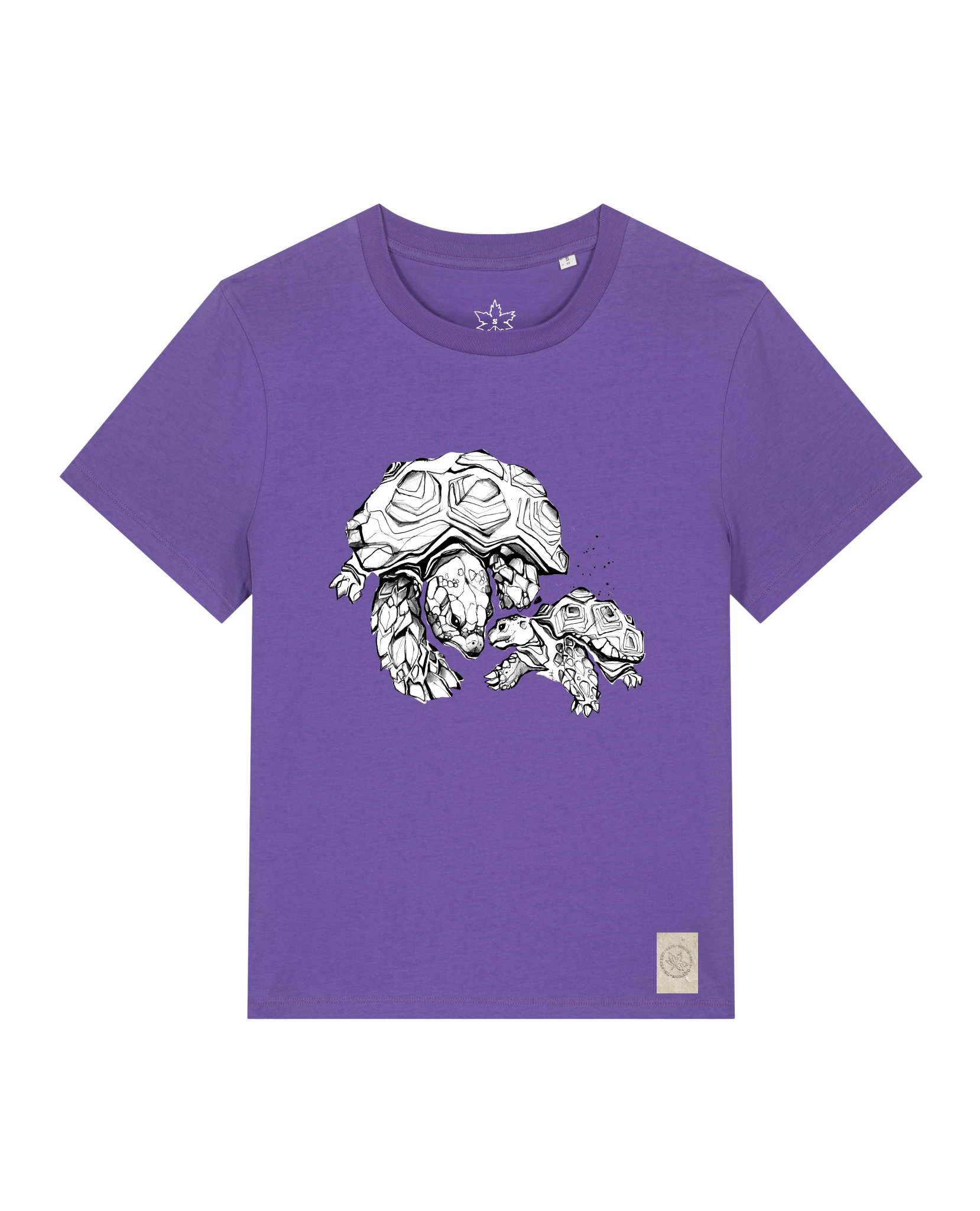 bio-female-medium fit-tshirt-schildkrötis-sttw172-blaukraut-front