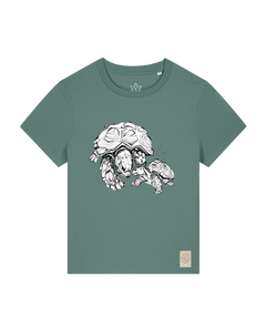 bio-female-medium fit-tshirt-schildkrötis-sttw172-blautanne-front