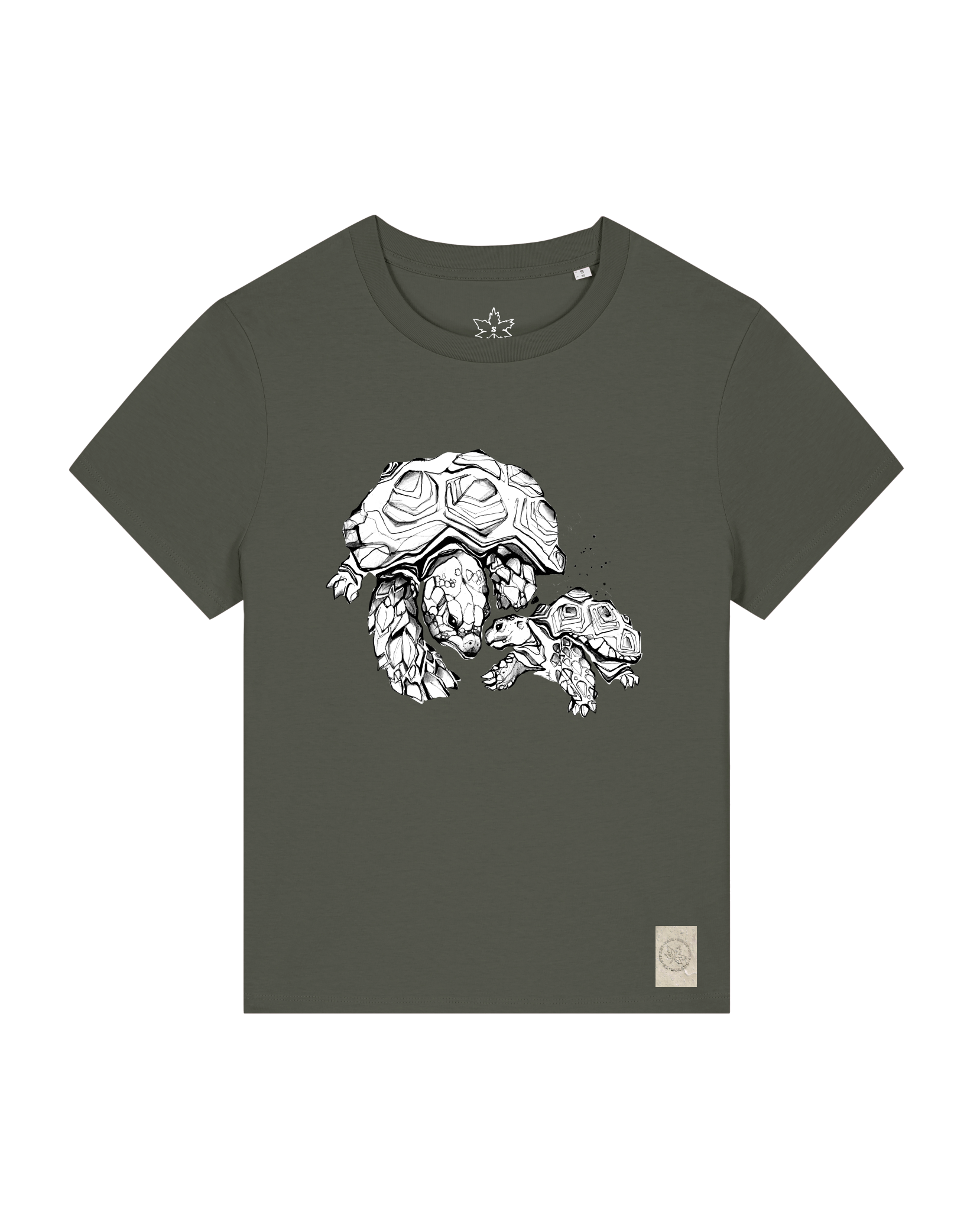 bio-female-medium fit-tshirt-schildkrötis-sttw172-grunkohl-front
