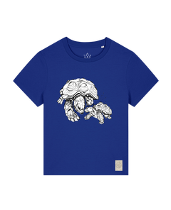 bio-female-medium fit-tshirt-schildkrötis-sttw172-kornblume-front