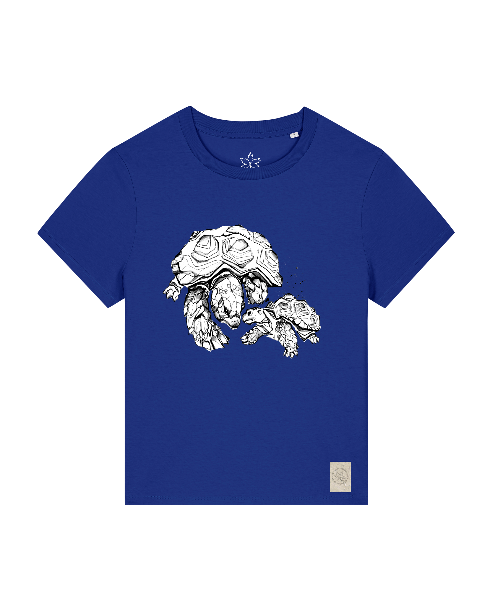 bio-female-medium fit-tshirt-schildkrötis-sttw172-kornblume-front
