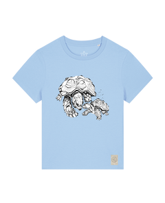 bio-female-medium fit-tshirt-schildkrötis-sttw172-lagune-front