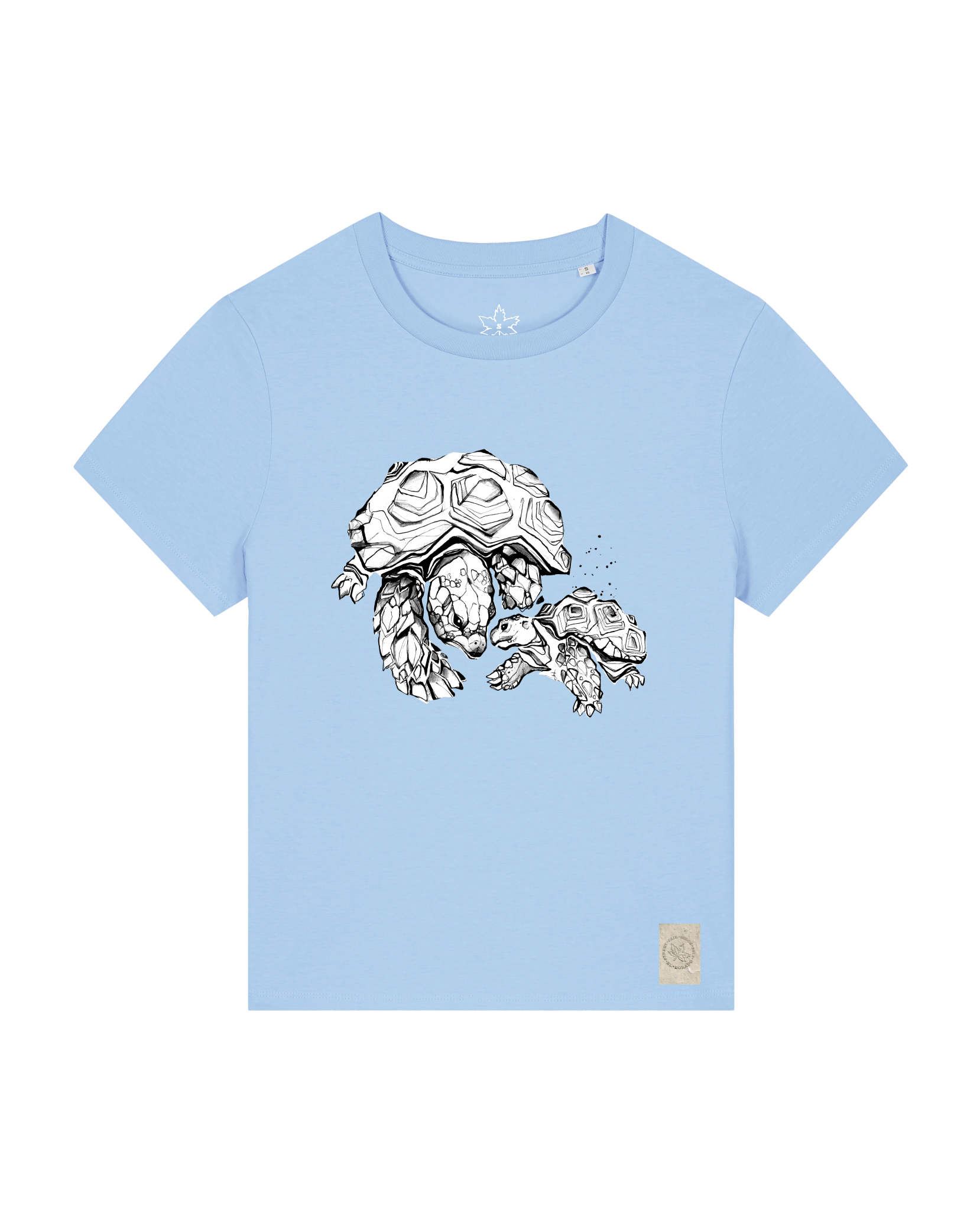 bio-female-medium fit-tshirt-schildkrötis-sttw172-lagune-front