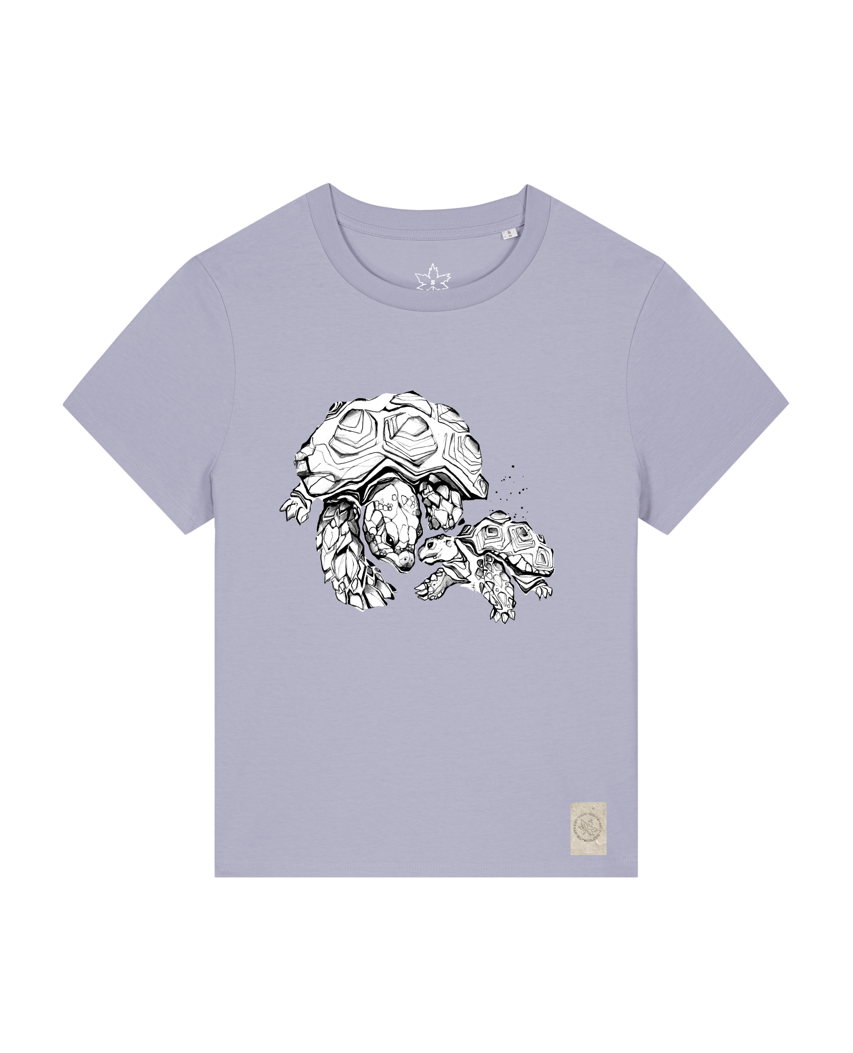 bio-female-medium fit-tshirt-schildkrötis-sttw172-lavender-front