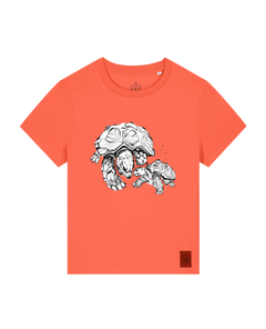 bio-female-medium fit-tshirt-schildkrötis-sttw172-mandarine-front