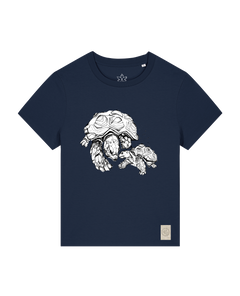 bio-female-medium fit-tshirt-schildkrötis-sttw172-marine-front