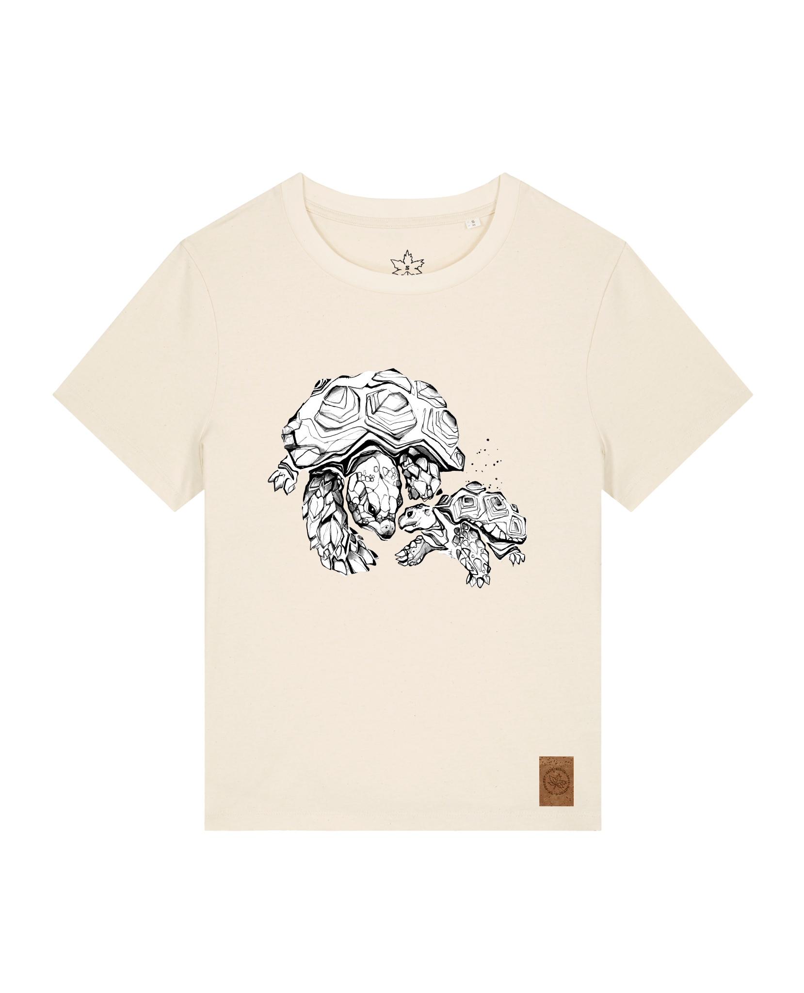 bio-female-medium fit-tshirt-schildkrötis-sttw172-natur-front