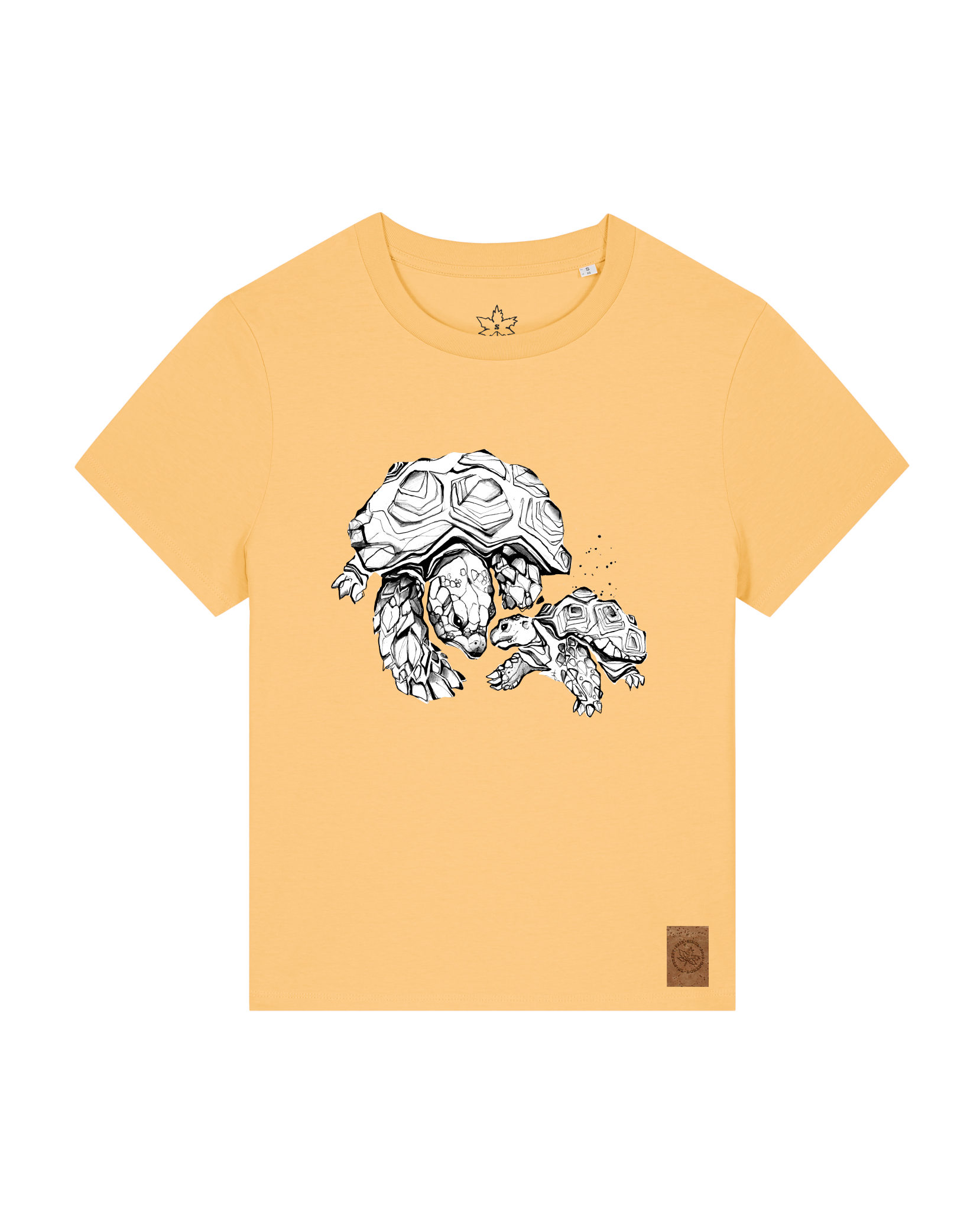 bio-female-medium fit-tshirt-schildkrötis-sttw172-senfkorn-front