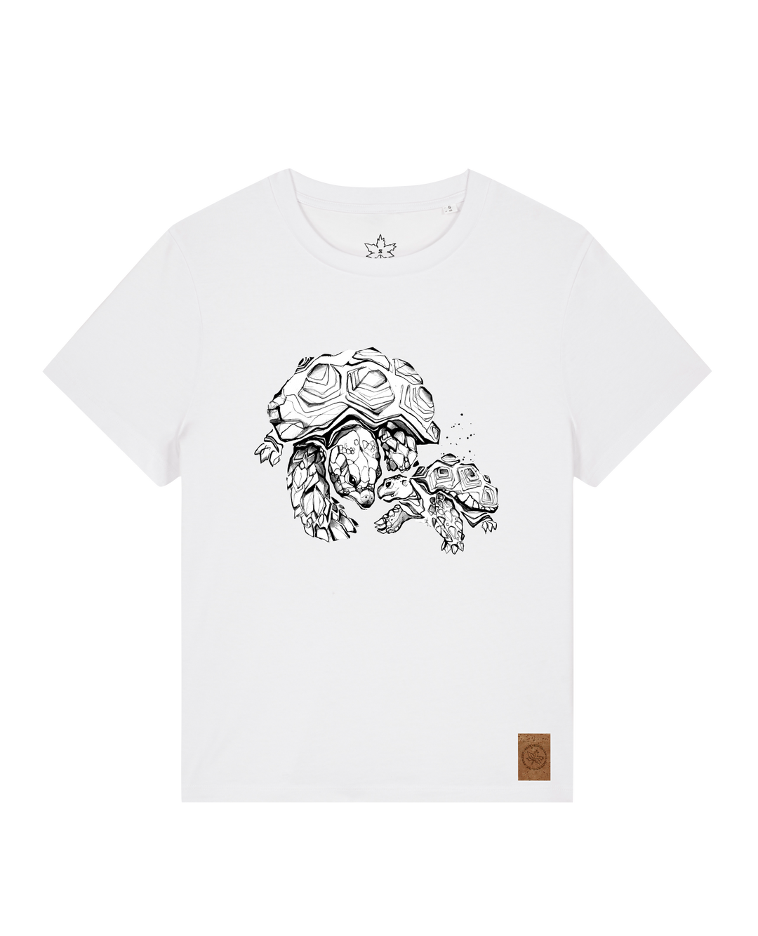 bio-female-medium fit-tshirt-schildkrötis-sttw172-weiß-front