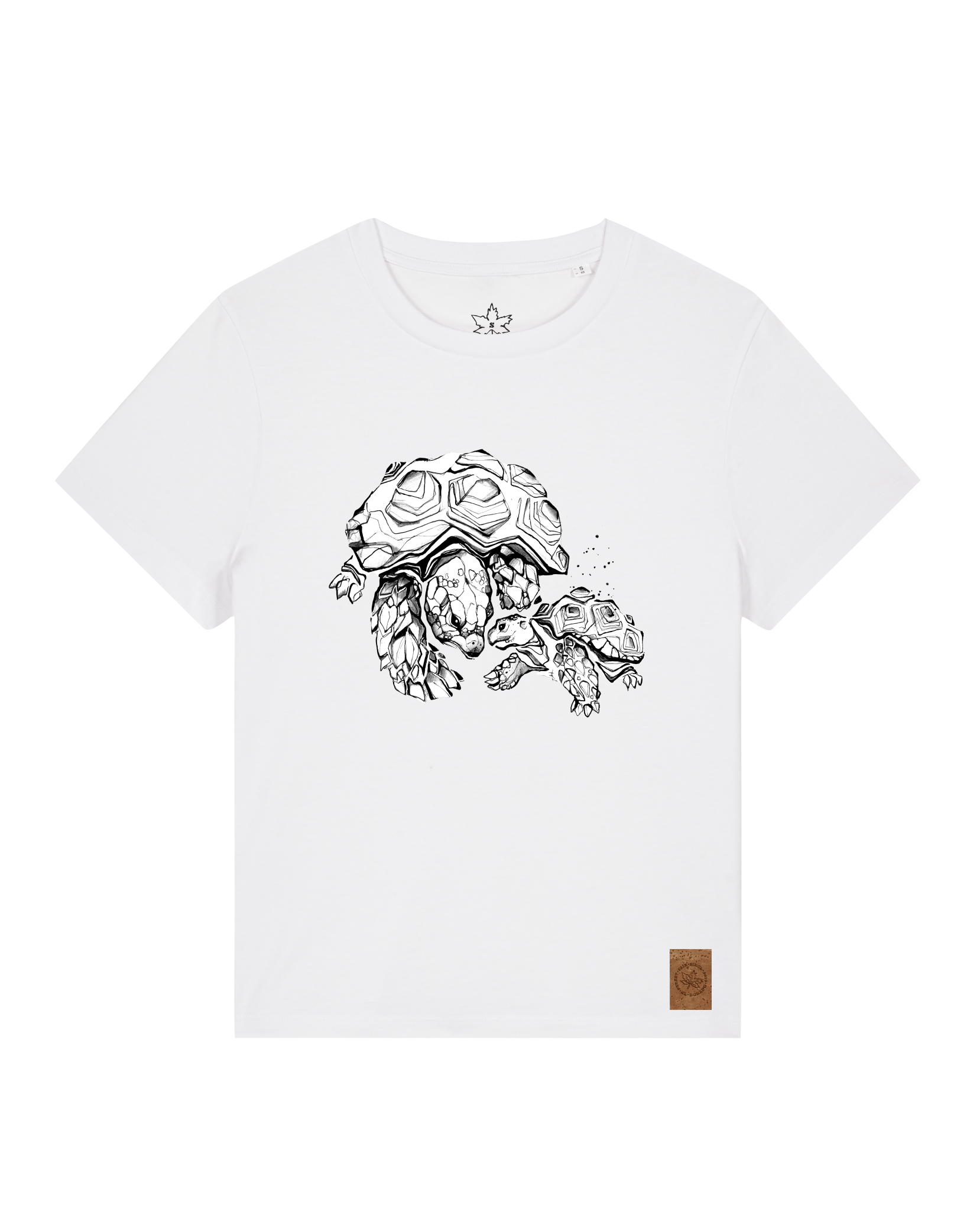 bio-female-medium fit-tshirt-schildkrötis-sttw172-weiß-front