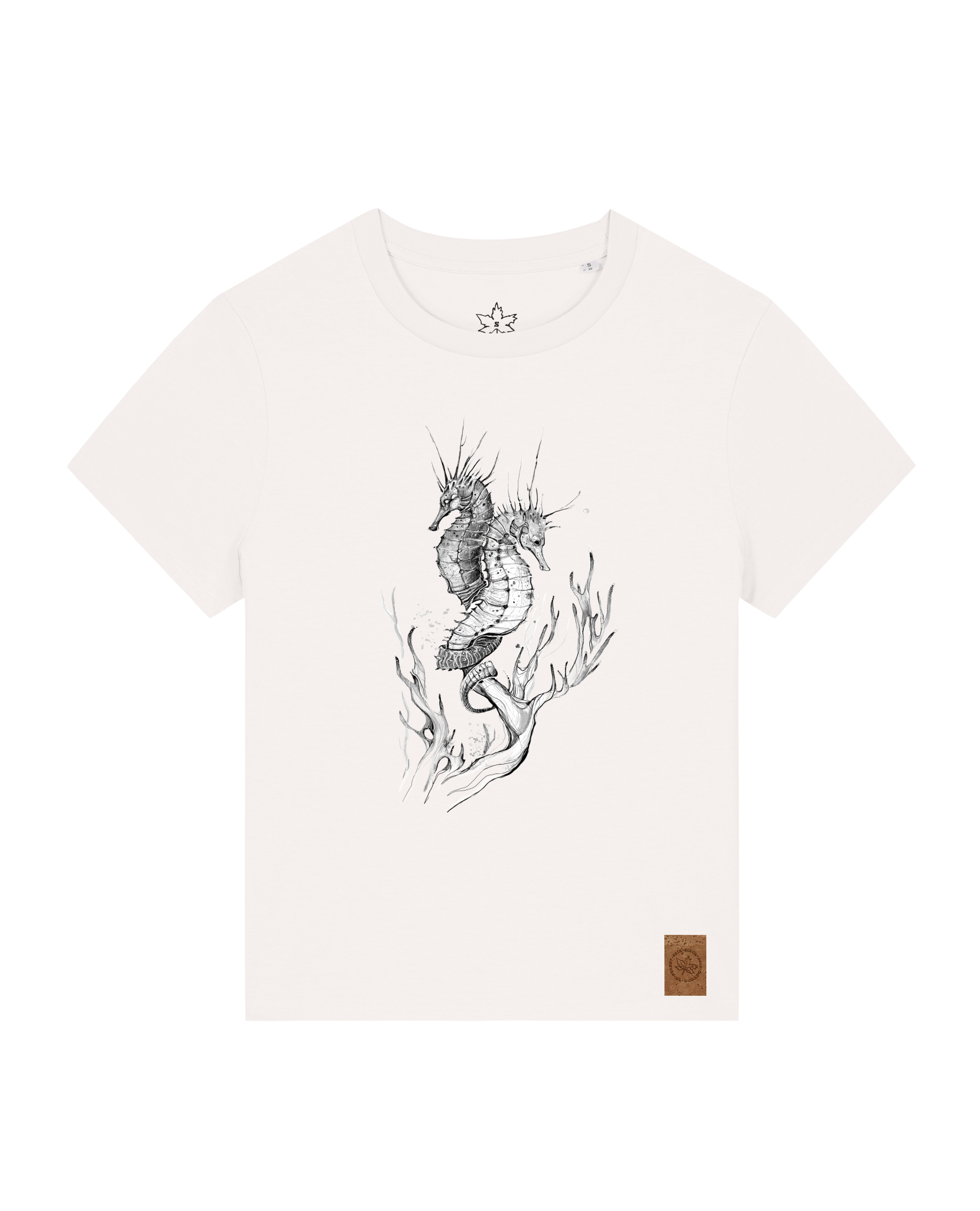bio-female-medium fit-tshirt-seepferdchen-sttw172-bio ei-front