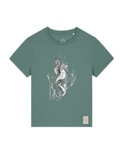 bio-female-medium fit-tshirt-seepferdchen-sttw172-blautanne-front