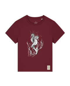 bio-female-medium fit-tshirt-seepferdchen-sttw172-burgunder rot-front