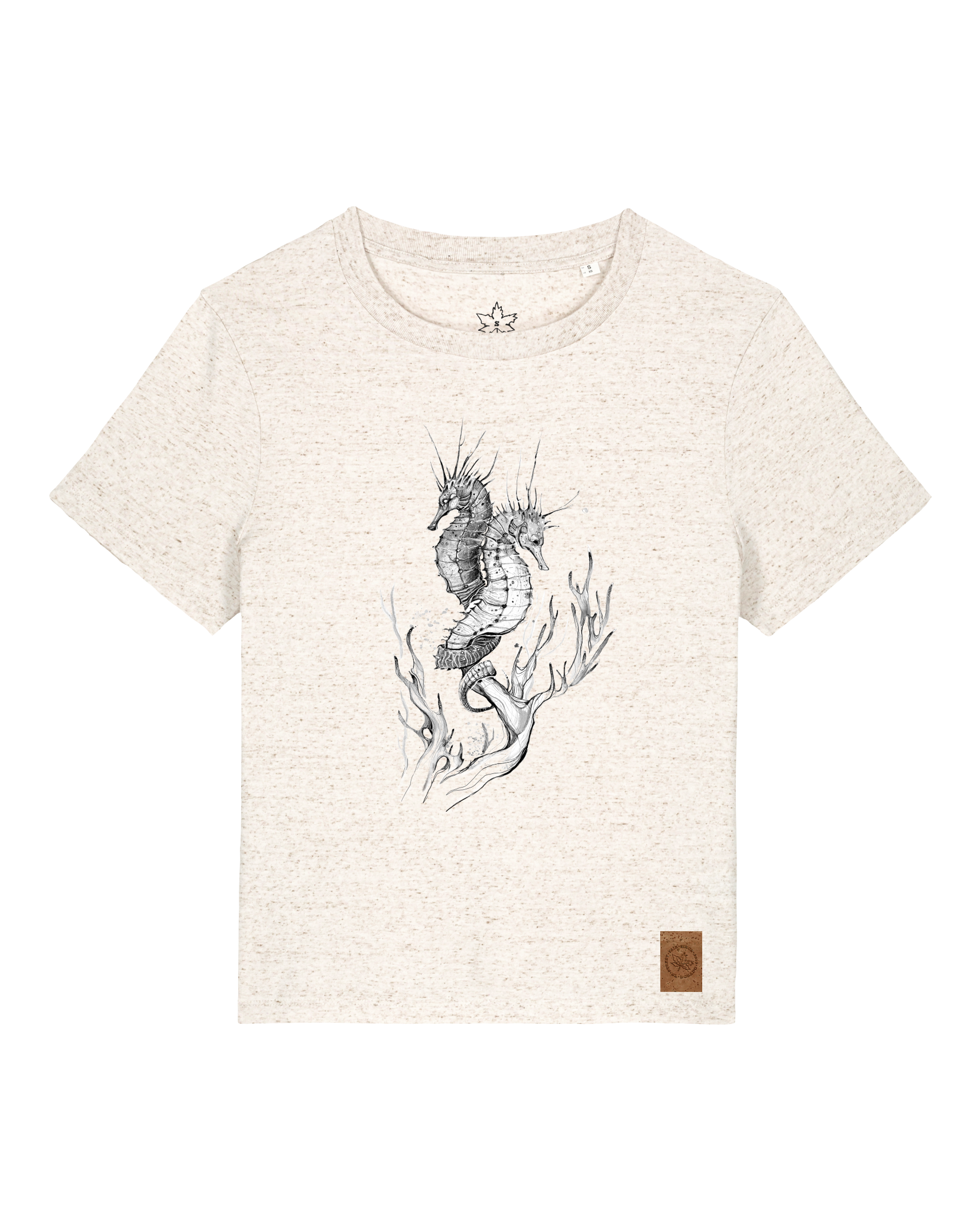 bio-female-medium fit-tshirt-seepferdchen-sttw172-elbsandstein-front
