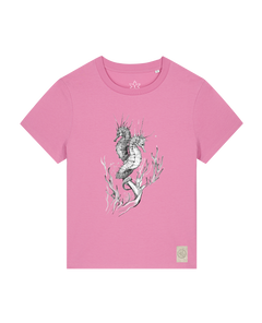 bio-female-medium fit-tshirt-seepferdchen-sttw172-kaugummi-front