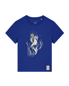 bio-female-medium fit-tshirt-seepferdchen-sttw172-kornblume-front
