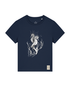 bio-female-medium fit-tshirt-seepferdchen-sttw172-marine-front