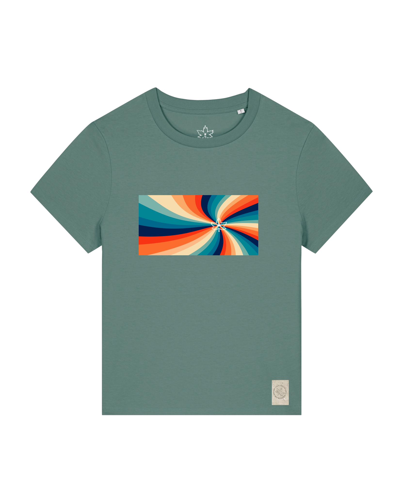 bio-female-medium fit-tshirt-six tees-sttw172-blautanne-front