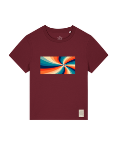 bio-female-medium fit-tshirt-six tees-sttw172-burgunder rot-front