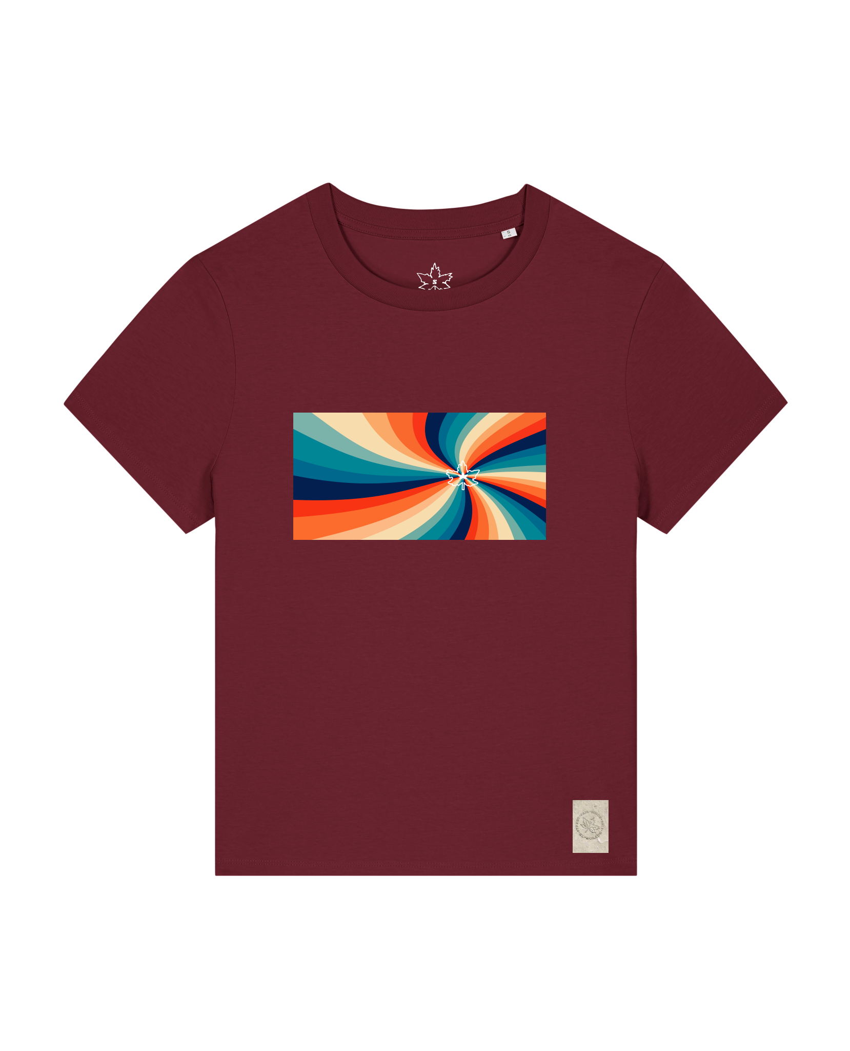 bio-female-medium fit-tshirt-six tees-sttw172-burgunder rot-front