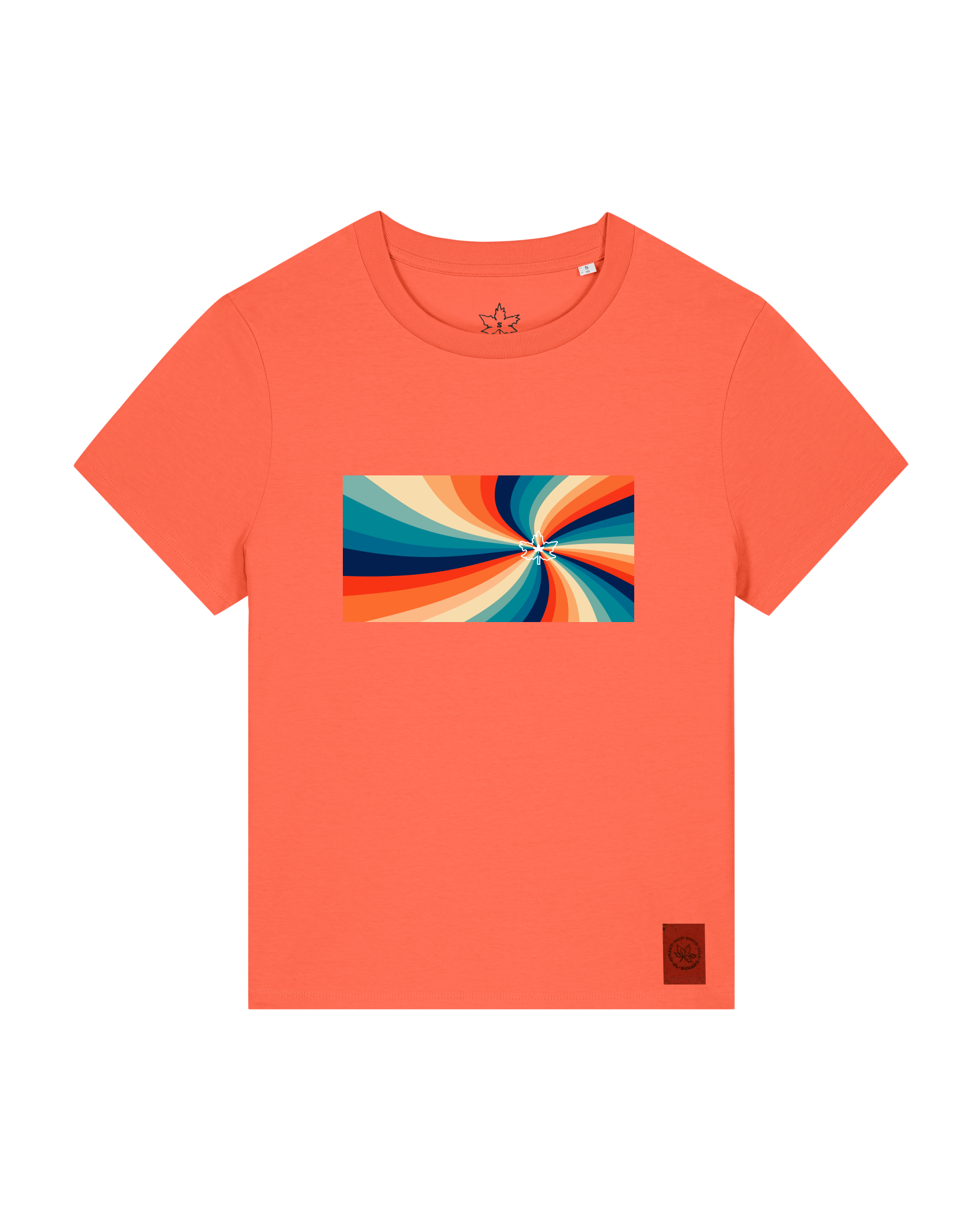 bio-female-medium fit-tshirt-six tees-sttw172-mandarine-front