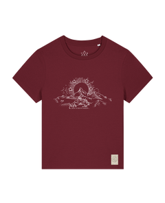 bio-female-medium fit-tshirt-skizzle mounty-sttw172-burgunder rot-front