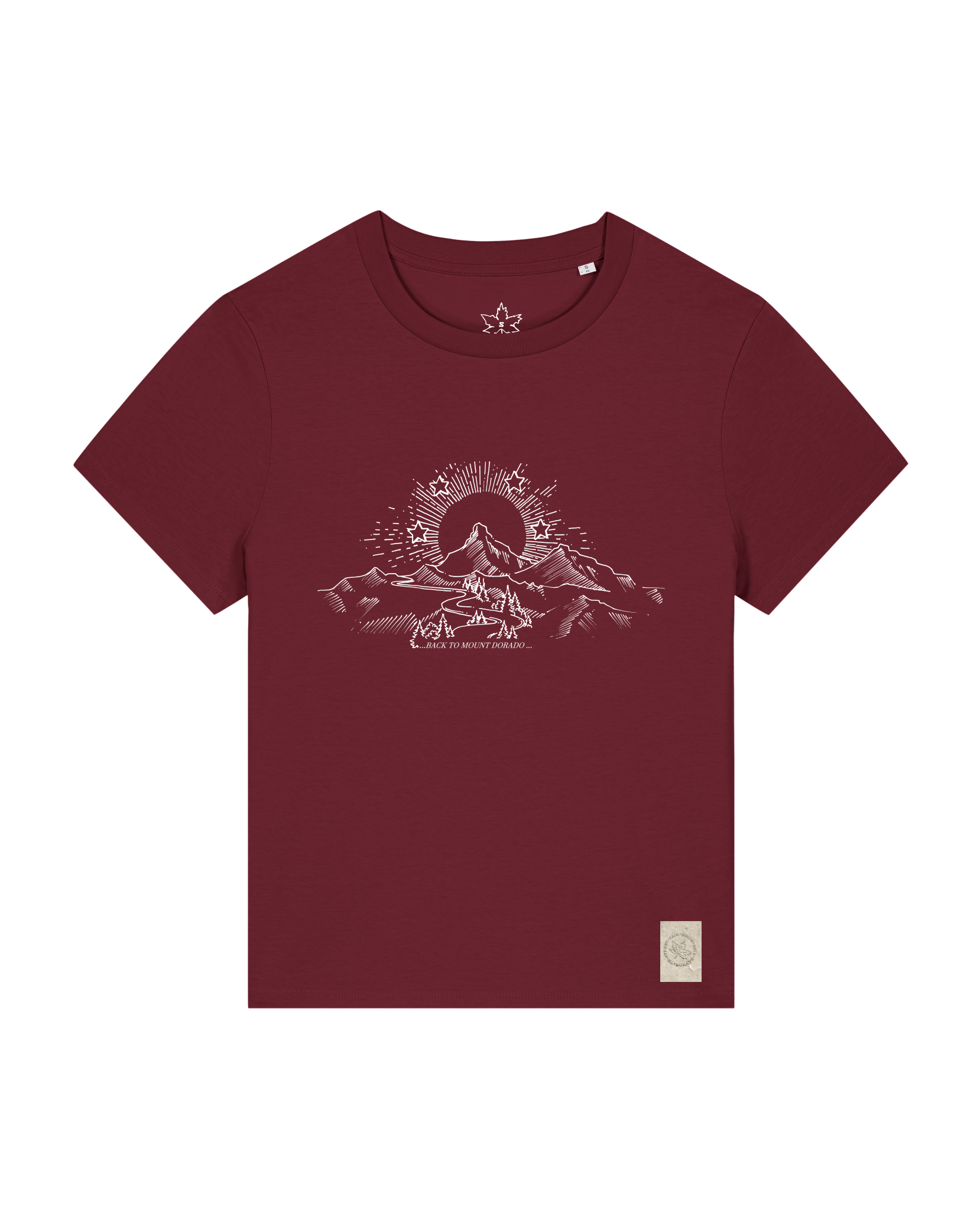 bio-female-medium fit-tshirt-skizzle mounty-sttw172-burgunder rot-front