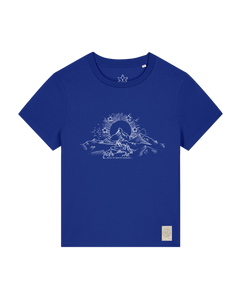 bio-female-medium fit-tshirt-skizzle mounty-sttw172-kornblume-front