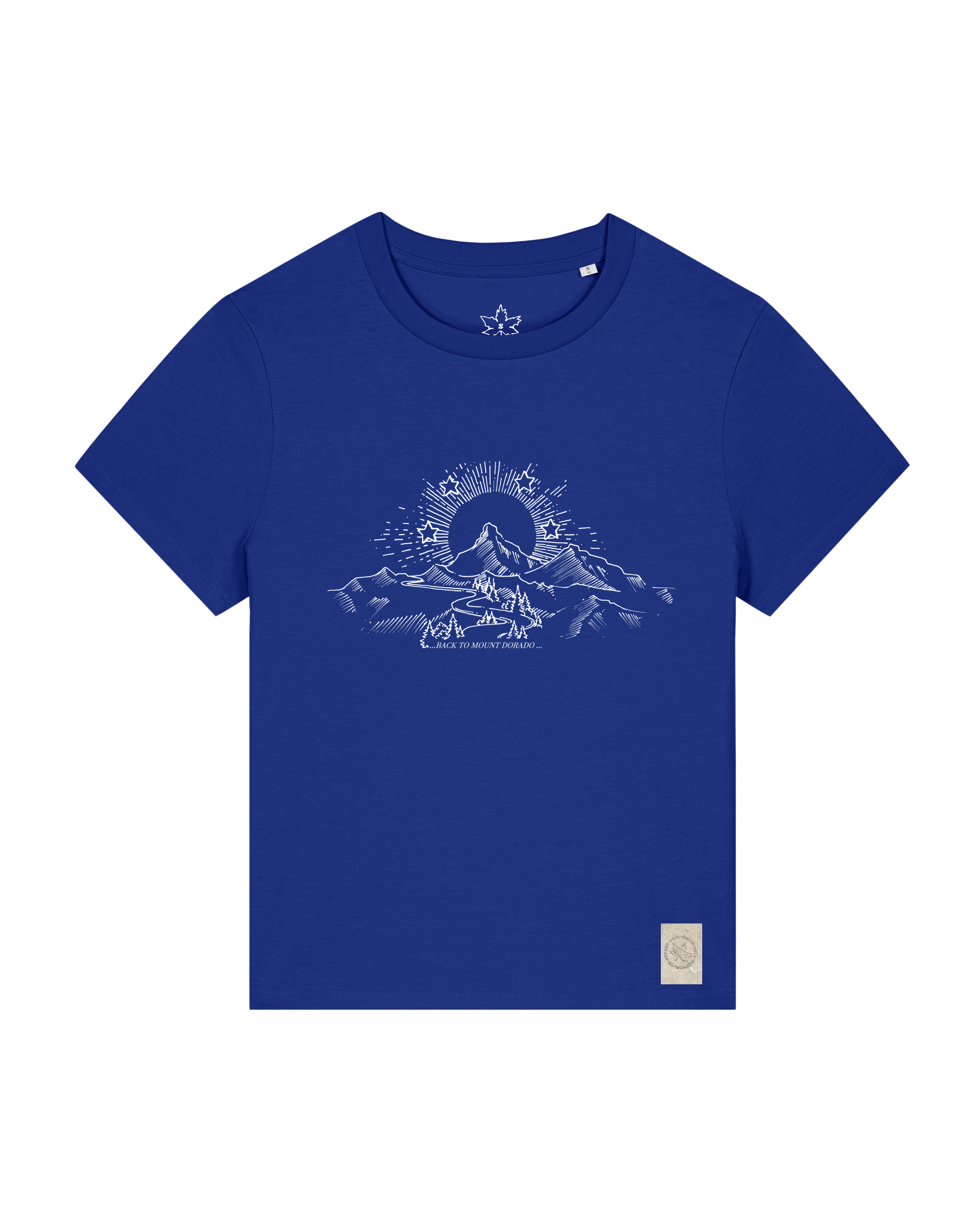 bio-female-medium fit-tshirt-skizzle mounty-sttw172-kornblume-front
