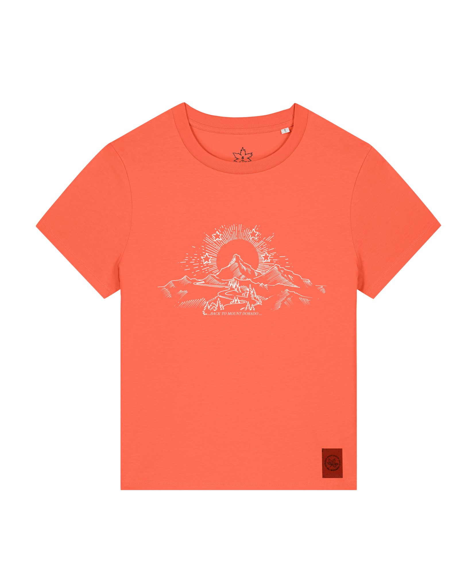bio-female-medium fit-tshirt-skizzle mounty-sttw172-mandarine-front