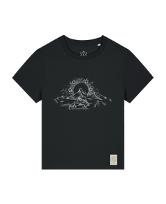 bio-female-medium fit-tshirt-skizzle mounty-sttw172-schwarz-front